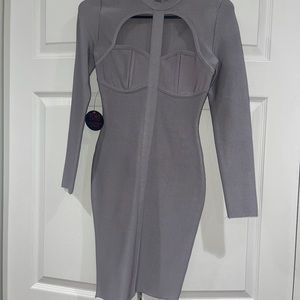 Grey sexy bodycon dress